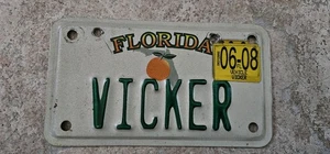 2008 Vicker Vick License Plate Motorcycle Tag Sign Man Cave - Picture 1 of 2
