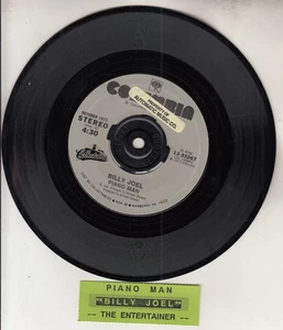 BILLY JOEL  Piano Man 7" 45 rpm vinyl record RARE! + juke box title strip - Picture 1 of 2