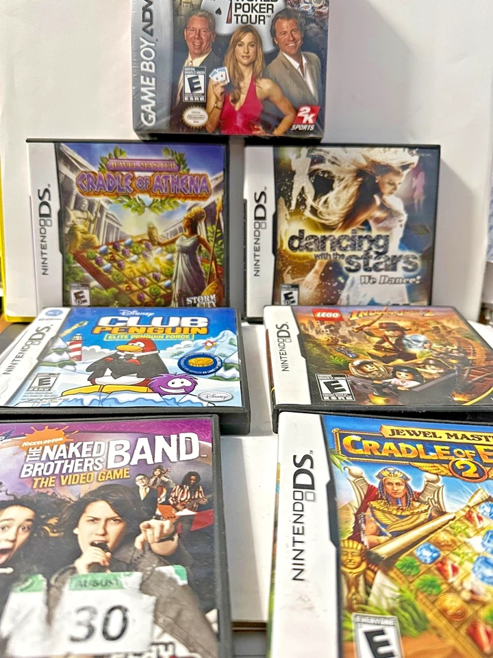 Lot of 7 Nintendo DS & GameBoy Games (Cradle of Athena, Lego, Club Penguin) etc. - Image 1 of 4
