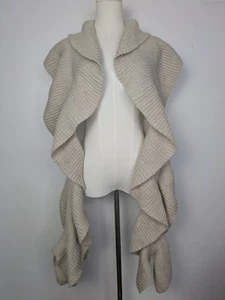 Anthropologie Women’s Knit Scarf Cream Boho Cozy Long Oversized  - Picture 1 of 5