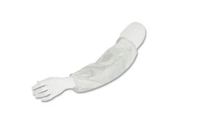 Cubiertas de brazo desechables blancas manga 400 DuPont Tyvek talla UNI 200 quilates nuevas caja abierta - Imagen 1 de 2