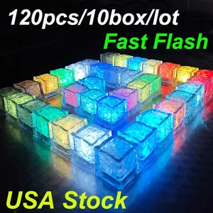 Waterproof Light Up LED Ice Cubes for Party Drinks Glowing Flashing Ice Cube - Picture 1 of 8