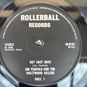 Jim Penfold And The Hollywood Killers - Hot Hazy Days 7” Single ROLL1 - Picture 1 of 1