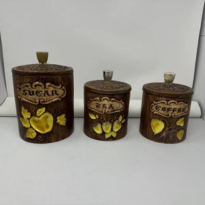Treasure Craft Keramik dreiteiliges Kanister Set, Kaffee, Zucker und Tee Vintage - Bild 1 von 18