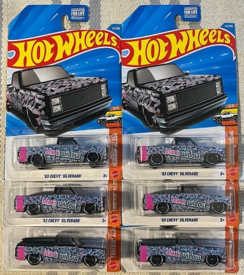 Chevy Silverado Black Widow 2026 Hot Wheels Truckin Along '83, lote de 6 Foto 1 de 3