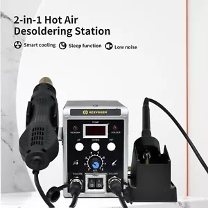2in1 Digital Soldering Iron Set Hot -Air Desolder Rework Soldering Gun Tool 700W - Picture 1 of 10