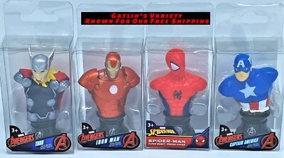 Marvel Avengers Set de 4 FIGURAS DE 3" CAPITÁN AMÉRICA-IRON MAN SPIDER MAN Y THOR  Foto 1 de 4