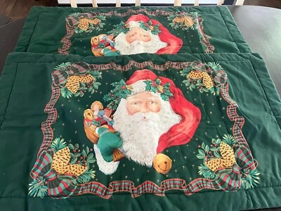 Vintage idéntico Santa Faces King Shams 36” X “23 Foto 1 de 4