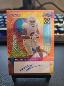 BIJAN ROBINSON 2023 LEAF METAL VIVID AUTO #3/3 TEXAS LONGHORN ATLANTA FALCON