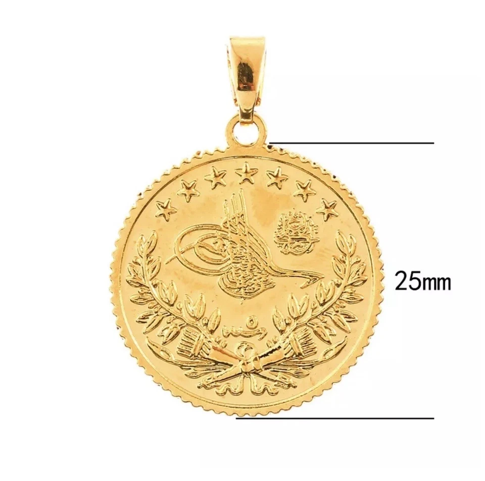 🌸Resat Altin Türkische Goldmünze  22 Ayar Altin KAPLAMA Vergoldet  25mm🌸 - Bild 1 von 1