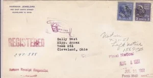 1951, Cleveland a Cleveland, OH, 3c y 30c Prexie, ver observación (26717) - Imagen 1 de 1