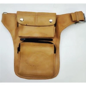 Bolsa pierna piel 100% EAGLE marrón pernera para moto hebilla metálica - Bild 1 von 1
