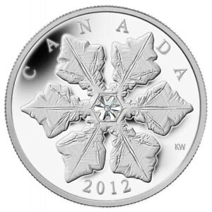 2012 CANADA $20 Holiday Swarovski Crystal Snowflake Proof Silver Coin