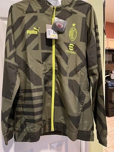 PUMA AC Milan 21 Pre-Match Mens Jacket Dark Green Moss 76755103 Size Medium - Picture 1 of 4