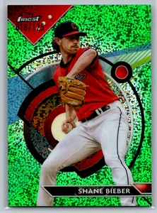 Shane Bieber 2023 Topps Finest Green Speckle Refractor /125 #28 Guardians - Picture 1 of 2