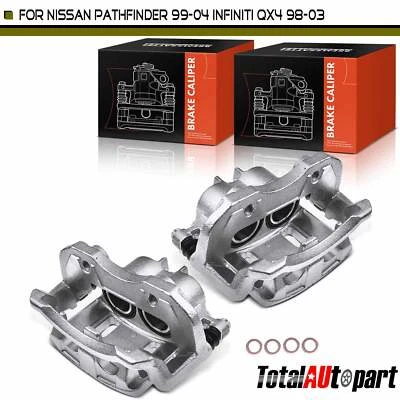 2x Disc Brake Caliper w/ Bracket for Nissan Pathfinder Infiniti QX4 Front Side - Image 1 of 4