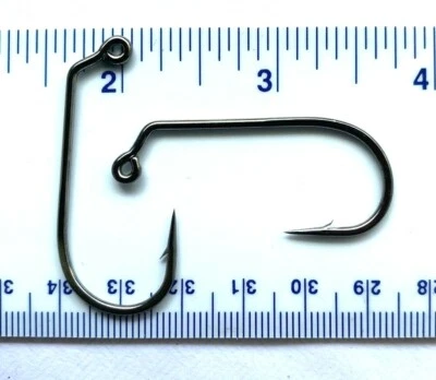 MATZUO 1000 GT 32824 2X Strength Black Nickel 60 Degree Round Bend Jig Hooks -3/0 bulk