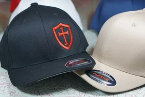 PERSONALIZADO FLEXFIT Caballeros Templarios Sombrero Cruzados Cruz Jesús Cruzado Masónico - Imagen 1 de 8