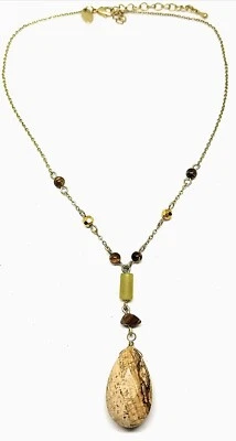 Collar Lia Sophia "Tamari" Y Gota con Jade, Jaspe, Ojo de Tigre y Cuentas de Vidrio Foto 1 de 4