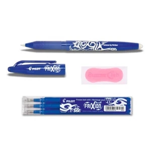 1 Pilot Frixion Ball blau + 3 Ersatzminen blau + Radierer pink als Gratiszugabe - Bild 1 von 1