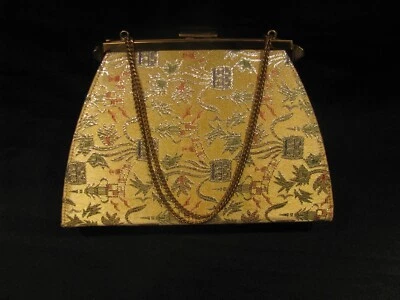 Vintage Edwards Bag Ltd Silk/Velvet/Satin Baguette Coin Purse & Mirror, 1950's - Image 1 of 3