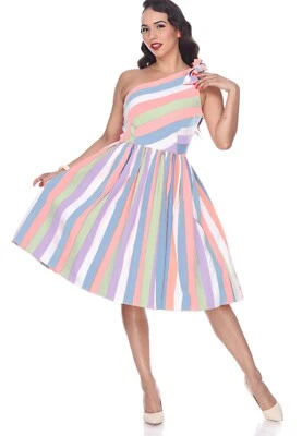 Vestido Belinda (Sorbet) Candy Bettie Page Minorista $124 Talla Pequeña Pinup Niña Midi Foto 1 de 4