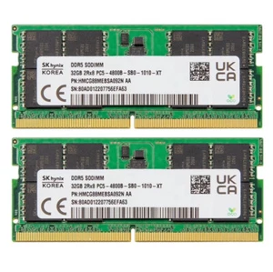 Neu Hynix 64GB (2x32GB) DDR5 4800MHz PC5-38400 SODIMM Arbeitsspeicher Ram HMCG88MEBSA092N - Bild 1 von 5