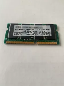 20L0242 IBM 64MB PC66 66MHz non-ECC Unbuffered CL2 144-Pin SoDimm Memory Module - Picture 1 of 3