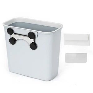 Magnetic Hanging Trash Can 2.1 Gallon Plastic Garbage Container Multifunction Gr - Picture 1 of 6