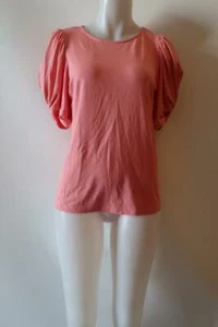 NWT Womens Cece Coral Pink Short Puff Sleeve Top M * - Picture 1 of 8