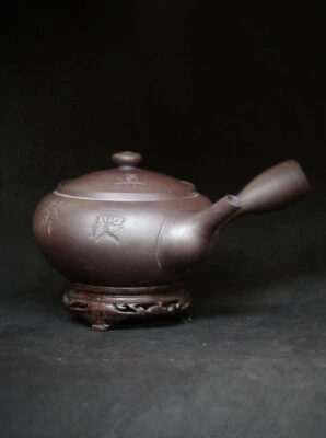 Vintage Japanese Tokoname ware Teapot Unglazed Pottery Sencha Artist Signed - Image 1 of 4