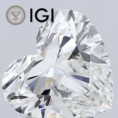 IGI Certified 1 Carat G VVS2 Loose Heart Brilliant CVD Lab Grown Diamond 4 Ring - Image 1 of 4
