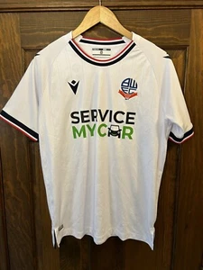 BOLTON WANDERERS HOME FOOTBALL SHIRT SOCCER JERSEY MACRON SIZE Large L - Picture 1 of 7