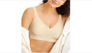 Sujetador inalámbrico Bali Comfort Revolution ComfortFlex Fit sin costuras de 2 capas talla M nuevo con etiquetas - Imagen 1 de 3