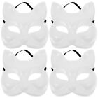 4 Stck. weiße Fuchsmasken zum Selbermachen Tier Verkleiden für Halloween