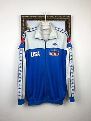 Vintage 80's Kappa Team USA Olympics Jacket Track Top Mens Zip Rare Size XL - Image 1 of 4