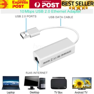 100Mbps USB 2.0 to Ethernet Adapter Network Card LAN for Win7 8 10 Vista Linux - Picture 1 of 12