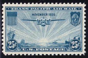 USA Sc #C20 - 25 cents blue - MNH (U/M) XF - China Clipper PSE 90 - Picture 1 of 3