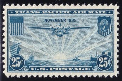 USA Sc #C20 - 25 cents blue - MNH (U/M) XF - China Clipper PSE 90 - Image 1 of 3