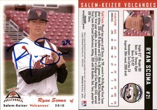Ryan Scoma Signed 2010 Grandstand Salem-Keizer Volcanoes #NNO Card Auto AU