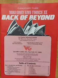 JAMES BOND 007 YOU ONLY LIVE TWICE 2 BACK OF BEYOND GAMESMASTER GUIDE RPG VG - Picture 1 of 8