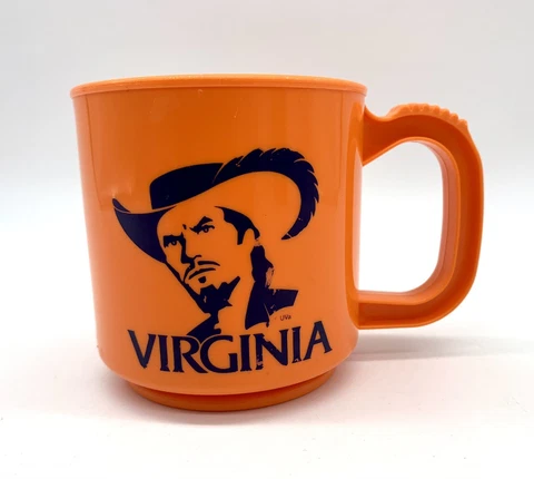 Vintage Mini Max Virginia Cavaliers Cup Mug Plastic Made In USA Cover