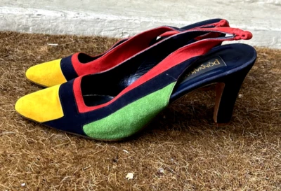 Donna Karen New York Vintage Colorblock Gamuza Tacones Cordones Años 80 Retro Raro 10 Foto 1 de 4