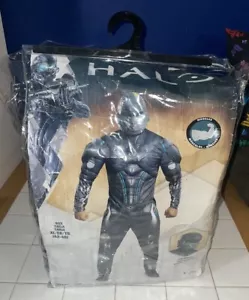 MENS HALO SPARTAN LOCKE COSTUME MUSCLE CHEST ADULT COSPLAY FANCY DRESS XL 42-46 - Picture 1 of 11