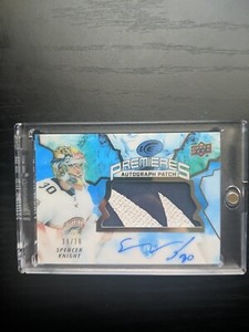 2021-22 Upper Deck Ice Spencer Knight Premiers Auto Patch 10/10 Bookend Panthers