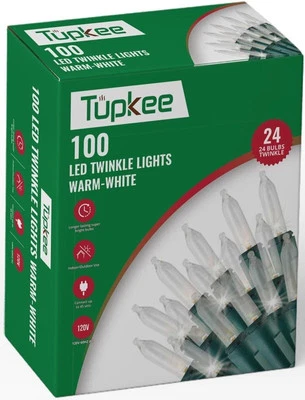 Christmas LED Random Twinkle Lights - 100 LED Bulbs - 24 of 100 Lights Twinkle - Image 1 of 4
