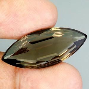 Marquise konkav geschliffen natürlicher sauberer Rauchquarz Brasilien 20,8ct 34x14,5mm Edelstein - Bild 1 von 14