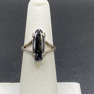 Anillo de hematita vintage de plata de ley - talla 6 Foto 1 de 4