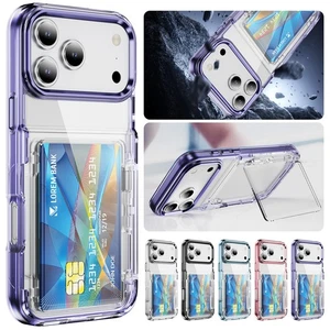 Para iPhone Air 17 Pro Max 17 Delgado Antigolpes Transparente Tarjeta Billetera Pata de cabra Estuche - Imagen 1 de 62