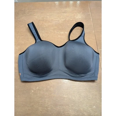 Sutiã esportivo LIVI cinza com aro cobertura total suporte plus size 46G atlético - Imagem 1 de 4
